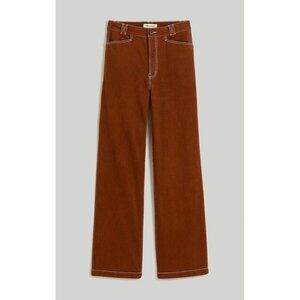 Madewell Womens Slim Emmett Wide-Leg Crop Pants Brown‎ Size 23